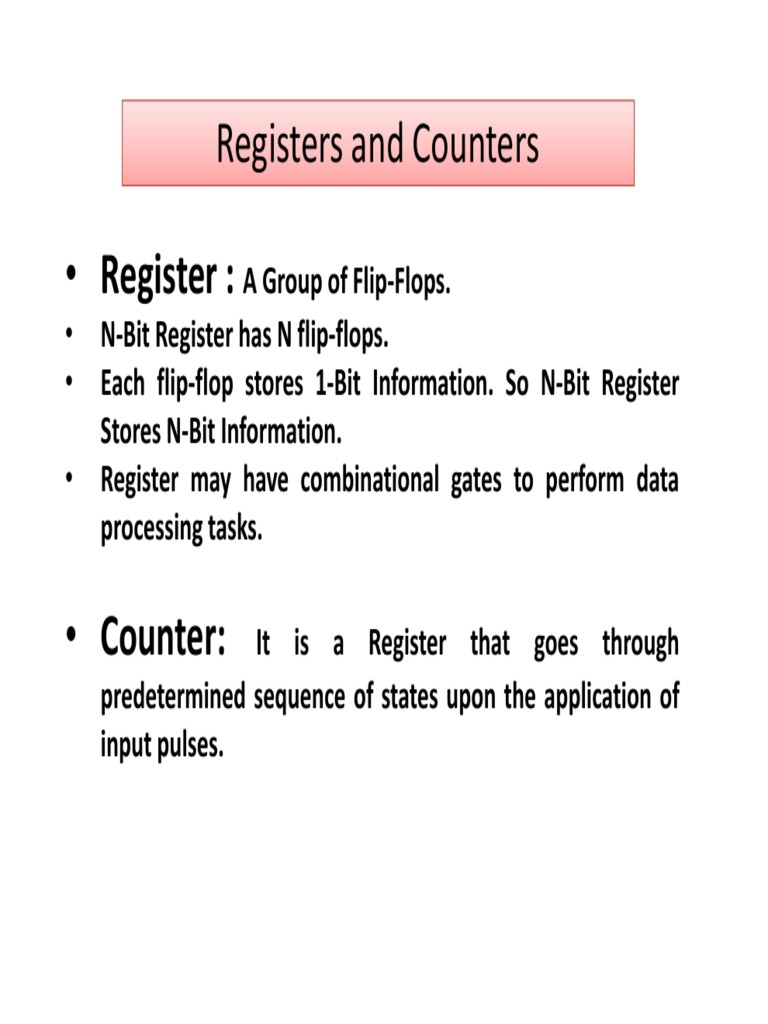 Overview of Registers and Counters | PDF | Digital Electronics | Areas ...