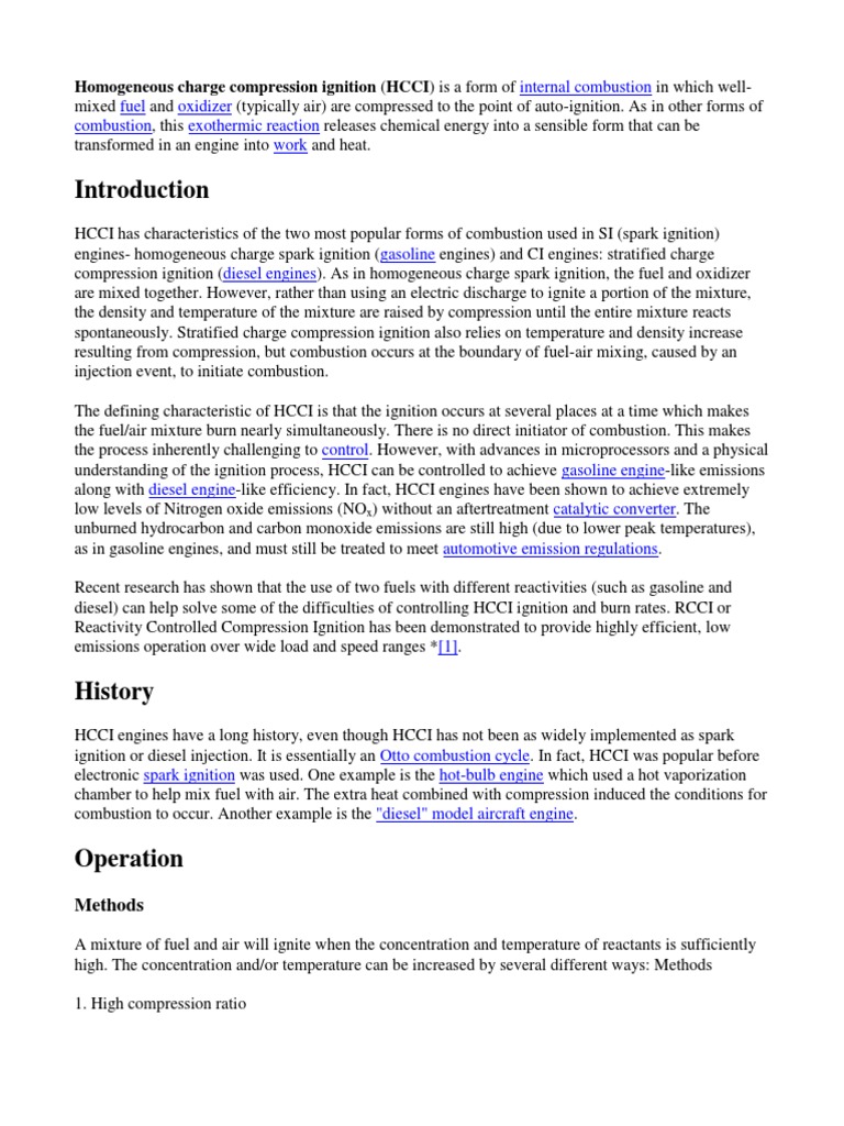 HCCI Technology | PDF