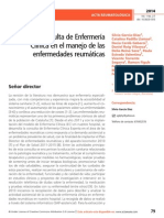 Desarrollo Consulta de Enfermería Clínica en El Manejo de Las Enfermedades Reumáticas