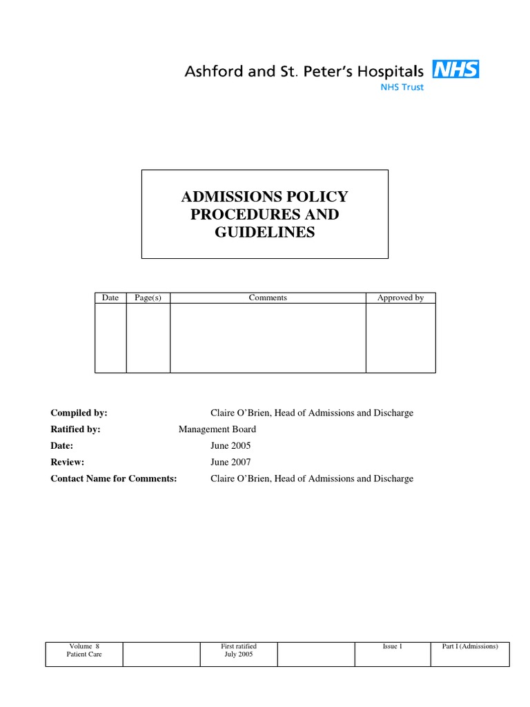 724_Admissions Policy Procedure and Guidelines.pdf | Emergency ...