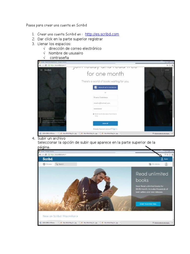 Cómo crear cuenta en Scribd fácilmente | PDF | Derecho | Informática