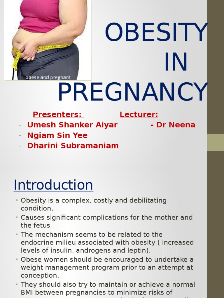 Obesity in Pregnancy: Risks and Management | PDF | Pregnancy | Obesity