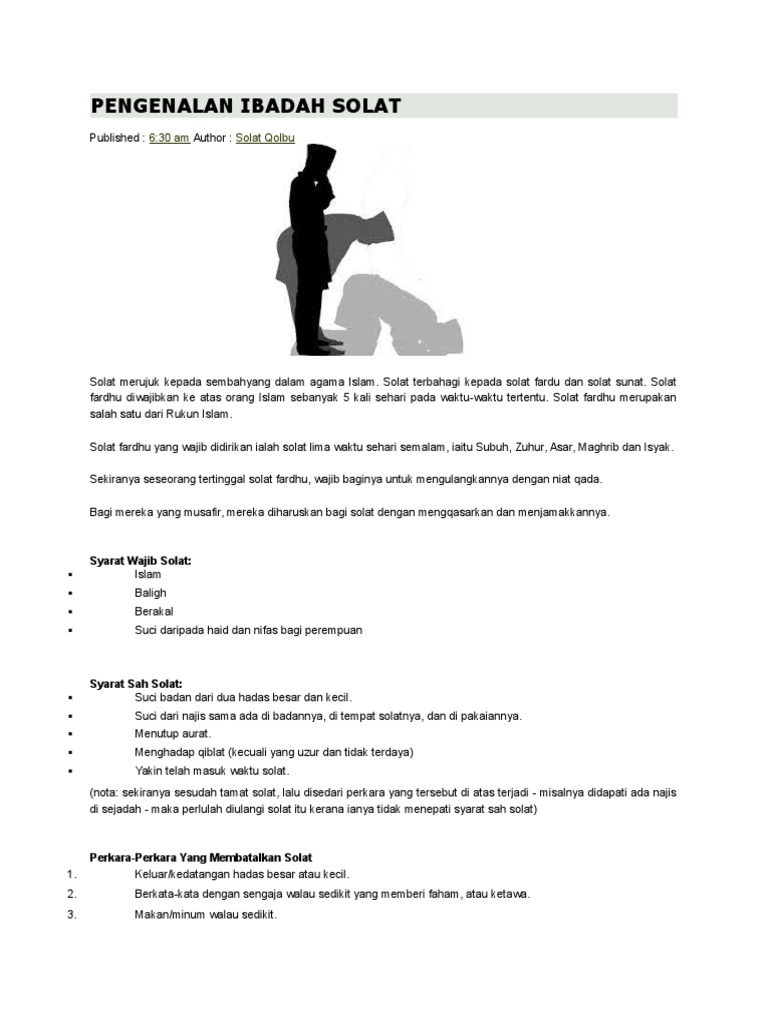 Pengenalan Ibadah Solat