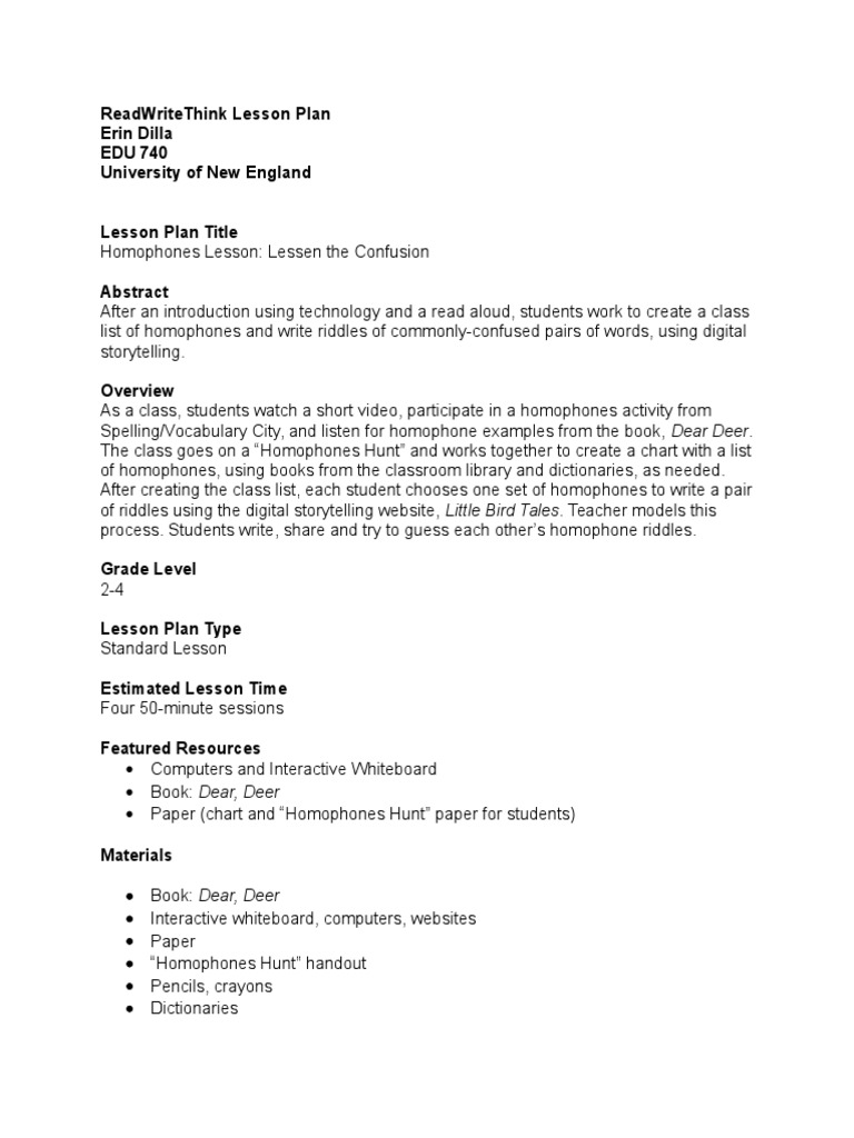 Lesson Plan Readwritethink | PDF | Vocabulary | Reading Comprehension