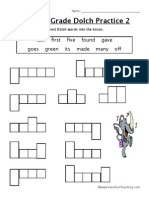 Second Dolch Worksheet 2 PDF