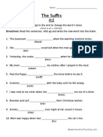 Suffix Ed Worksheet 4 PDF