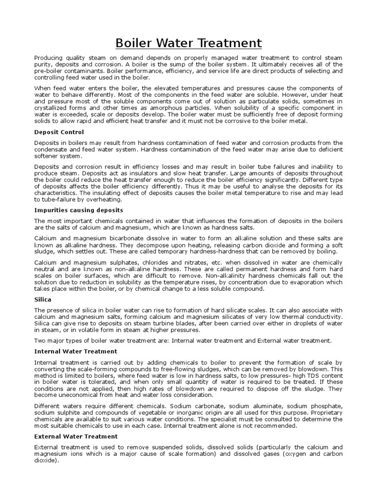 Boiler Water Treatment Deposit Control PDF