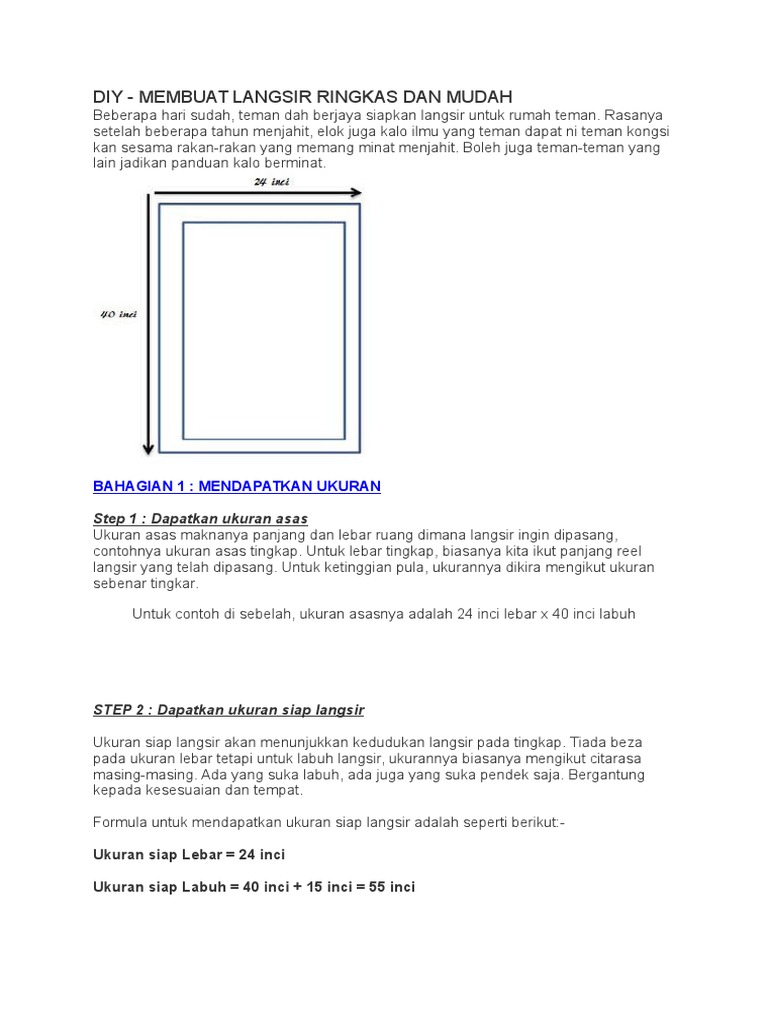 Diy Langsir Pdf