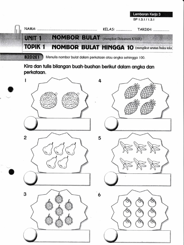 Matematik Tahun 1 Perkataan