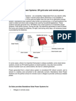 Standalone Solar Power Systems: Off Grid Solar and Remote Power Generation