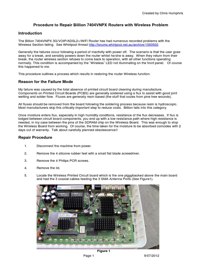 Router Wireless Repair Guide | PDF | Printed Circuit Board | Electronic ...