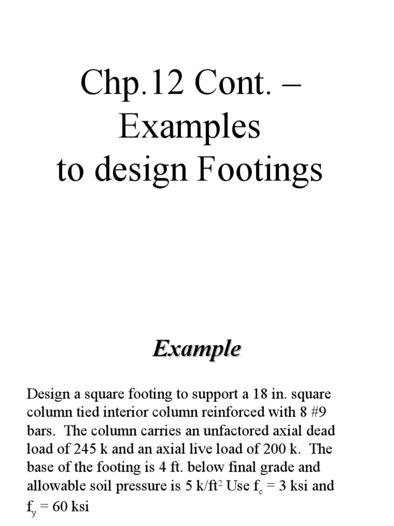 425 Footing Design Examples | PDF