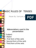 Basic Rules of Tenses: Made By: Samyak Jain