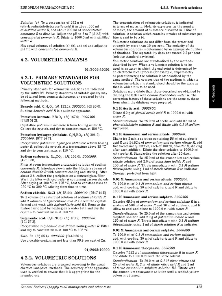 Volumetric Solutions Preparation Guide | PDF | Solution | Molar ...