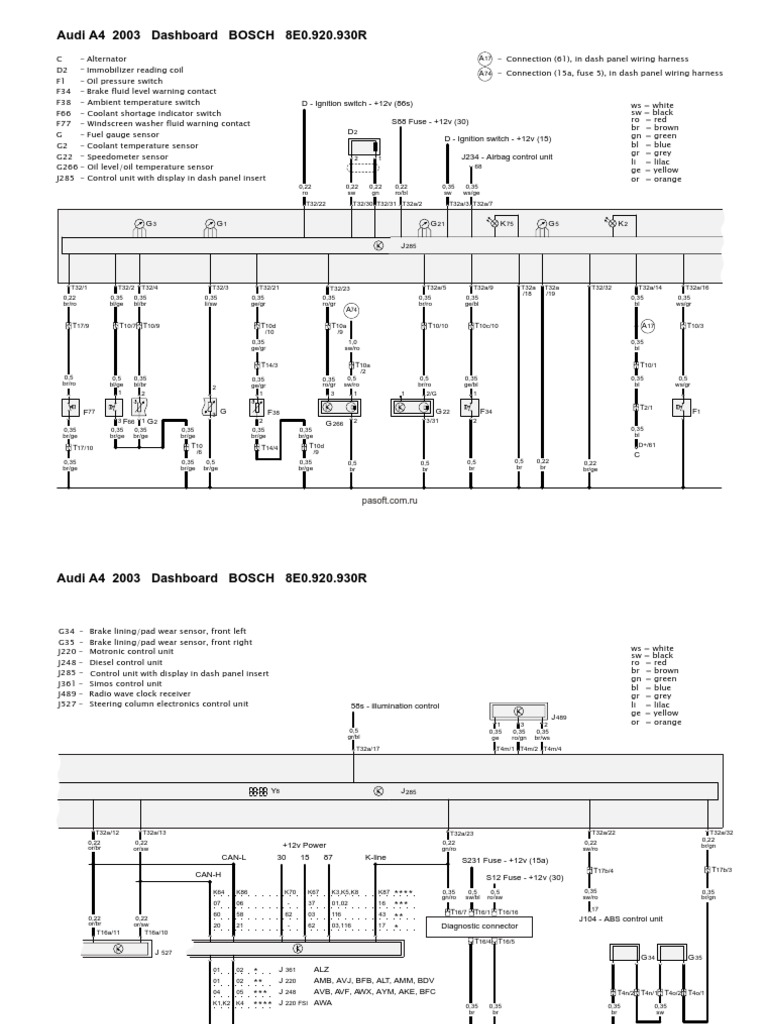 Pinout Audi A4 Dash PDF