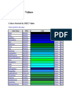 HTML Color Values: Colors Sorted by HEX Value