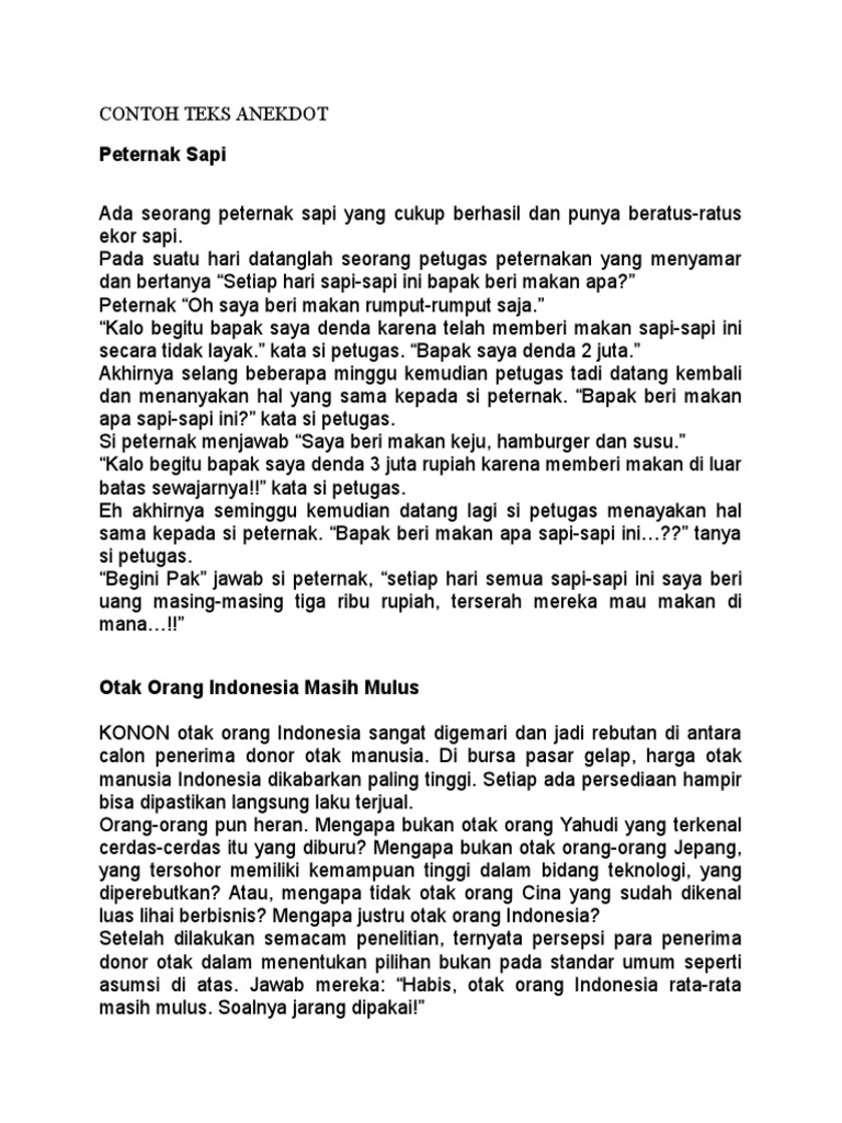 CONTOH TEKS ANEKDOT