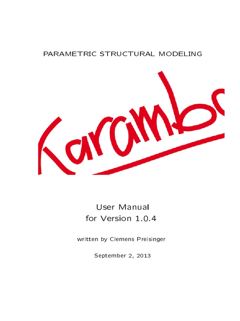 Karamba for Windows User Manual | PDF | Bending | Beam (Structure)