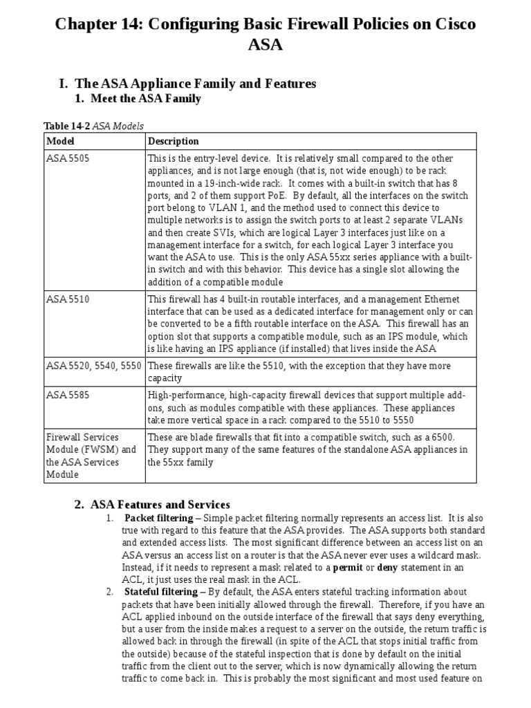 Cisco ASA Firewall Basics | PDF | Firewall (Computing) | Network Switch