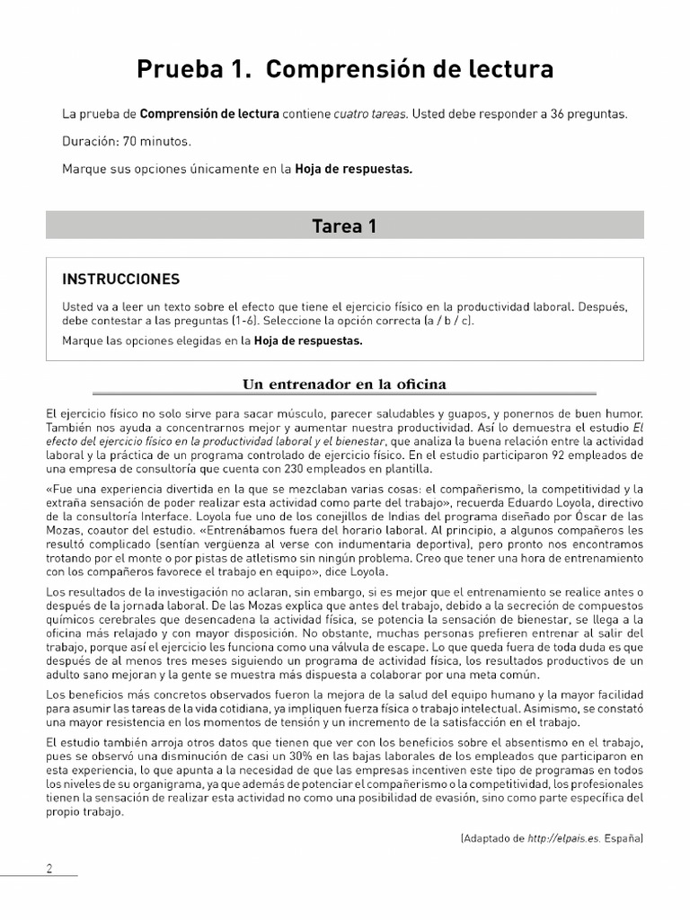 Modelo Examen Dele B2 - CL - T1 | PDF