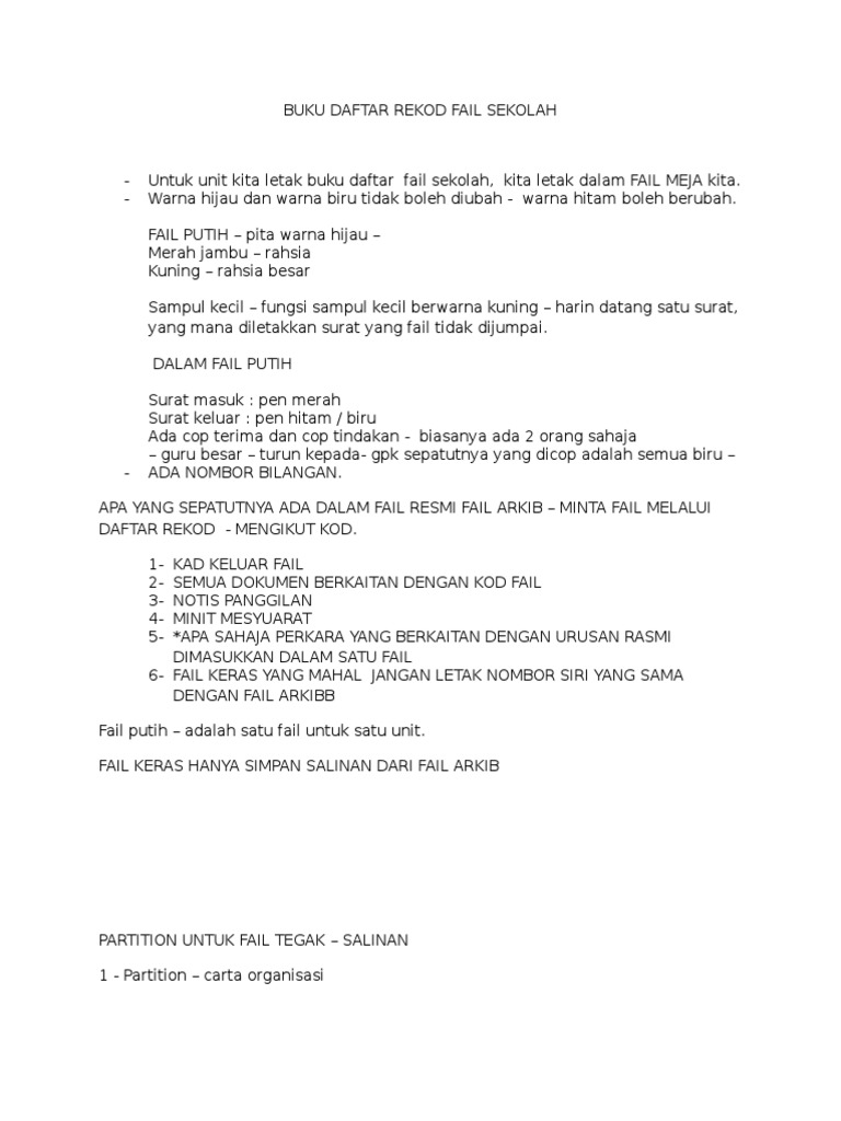 Taklimat Pengurusan Fail | PDF