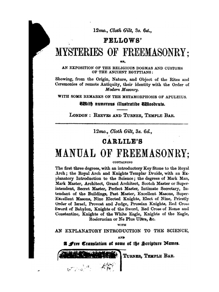 Mysteries of Freemasonry | PDF | Freemasonry | Mystery