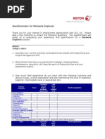 Questionnaire For Network Engineer v2