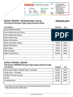 Price List Daftar Harga Percetakan Digital Printing Indoor Hires DEPRINTZ September 2014