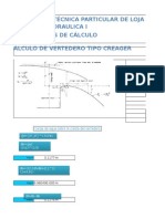 Hoja de Calculo Perfil Creager, WES y Toma Convencional