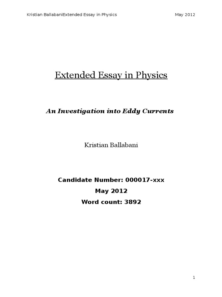 extended essay physics guide