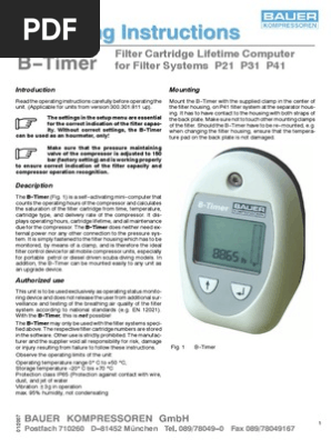 Bauer B Timer Eng Instructions Battery Electricity Electrical Engineering