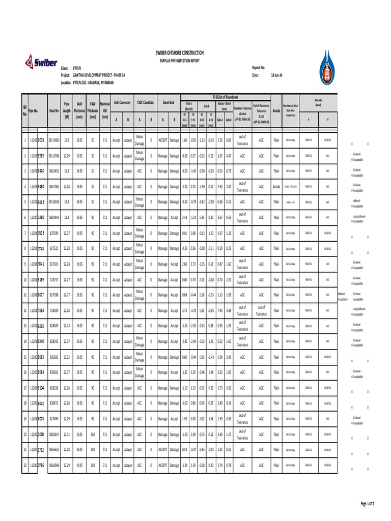 Surplus Pipe Report | PDF | Pipe (Fluid Conveyance) | Industrial Processes