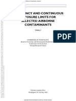EXPOSURE LIMITS FOR SELECTED AIRBORNE CONTAMINANTS Volume 2