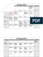 Calander plan 2014 project  = labor hours