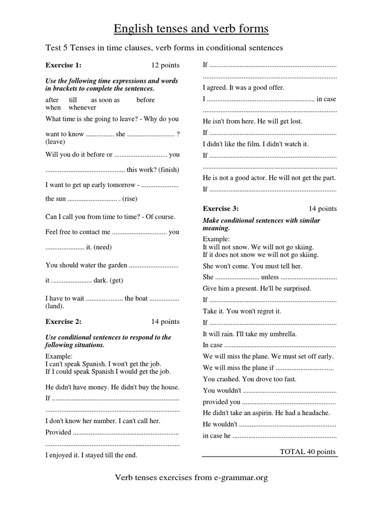 English Verb Tenses Practice | PDF