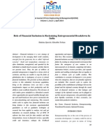 Role of Financial Inclusion in Restraining Entrepreneurial Breakdown in India1