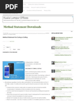 Method Statement For Coring & Cutting