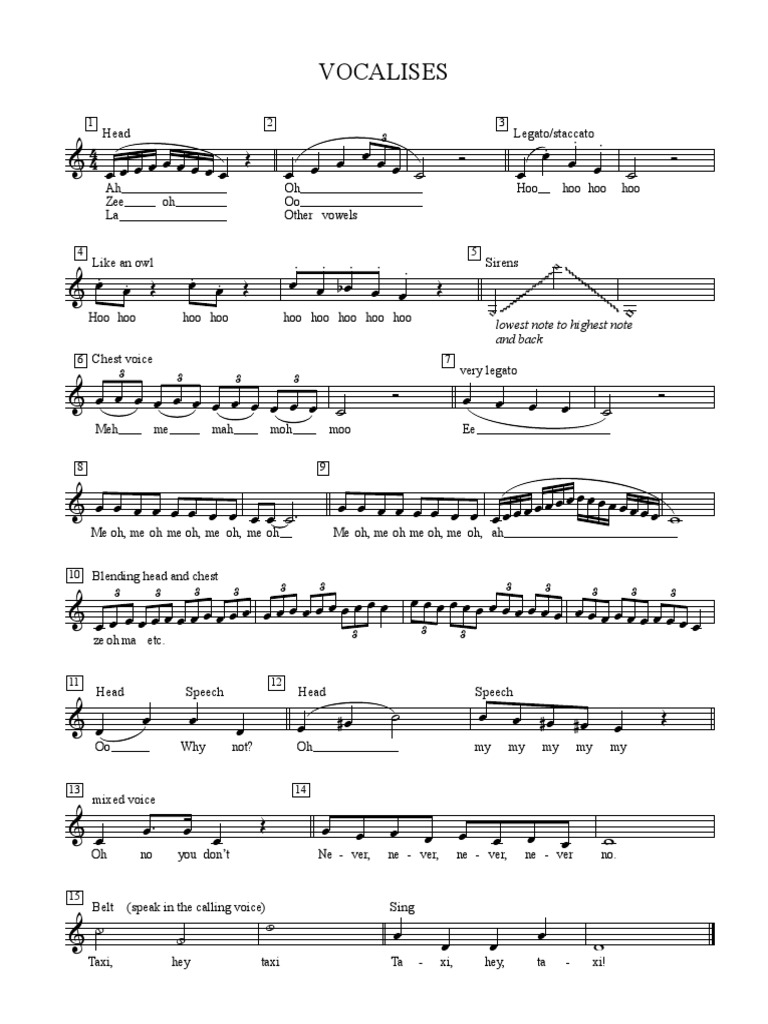 Vocalises PDF Singing Music Theory