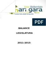 Balnce legislatura 2011-2015