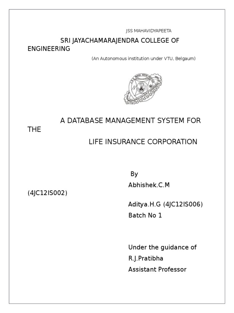 Life Insurance Database Management System | PDF