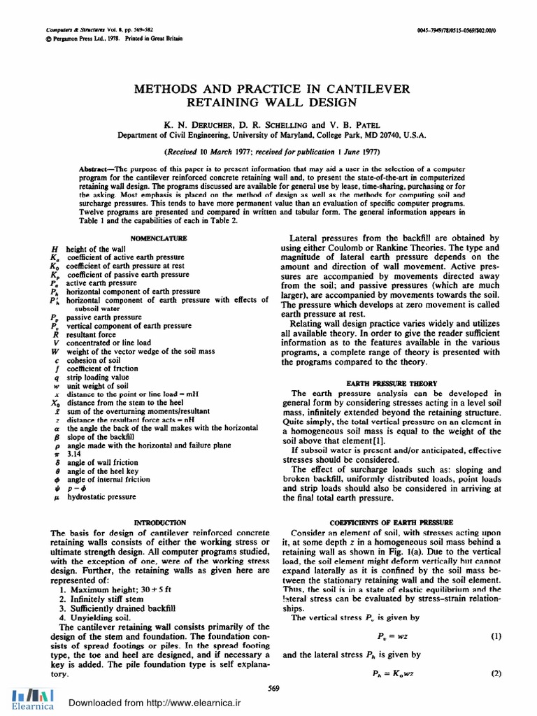 Cantilever Retaining Wall Design Methods | PDF | Friction | Deep Foundation