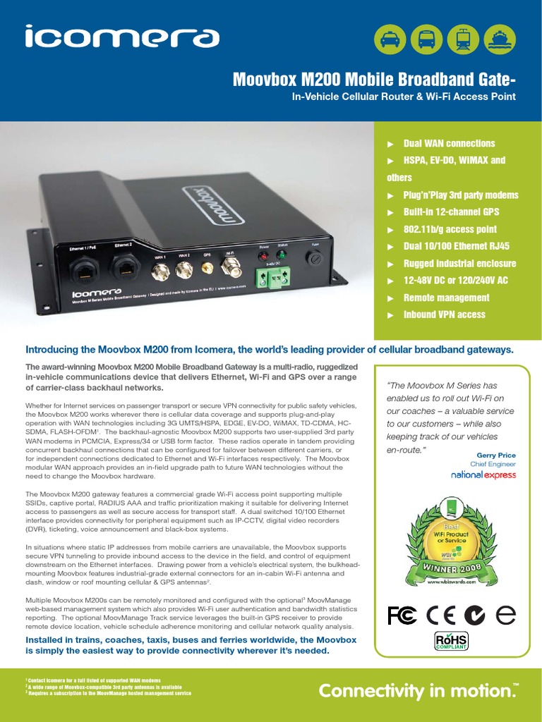 Moovbox M200 Mobile Broadband Gate PDF Wi Fi Mobile Broadband