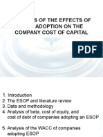 Analysis of The Effects of Esop Adoption On The Company Cost of Capital