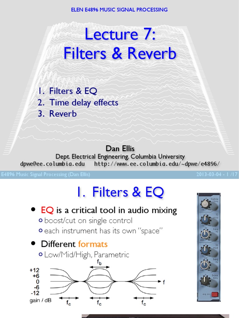 Filters & EQ 2. Time Delay Effects 3. Reverb PDF Equalization