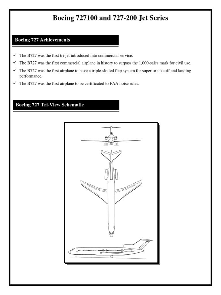 Boeing 727 Jetliner Specifications | PDF | Aerospace Engineering | Jet ...