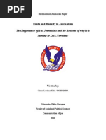 Download Truth and Honesty in Journalism The Importance of it as Journalists and the Reasons of why is it Starting to Lack Nowadays by Ginna Leviana Elda SN253780685 doc pdf