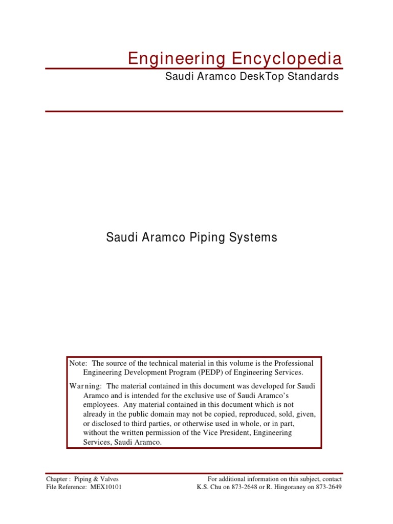 Saudi Aramco Piping Systems Overview | PDF | Pipe (Fluid Conveyance ...