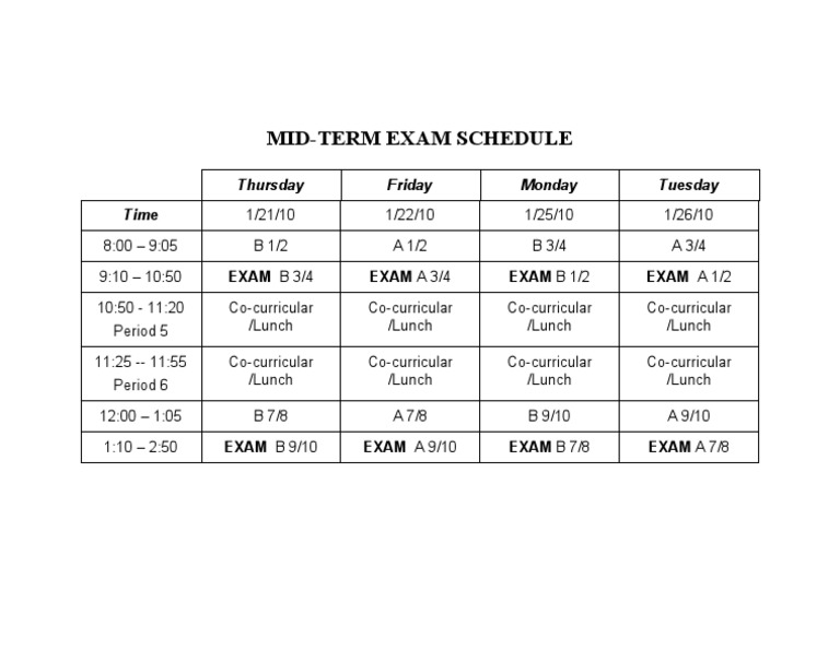 Mid-Term Exam Schedule 2023 | PDF | Language Arts & Discipline
