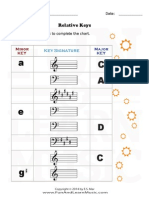 Music Worksheets Key Signatures Relative Keys Sharps 002