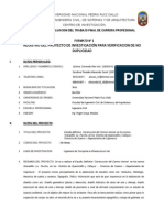 Formato No 1 Registro de Proyecto Tesis Ooooooooooooooooooooooooo